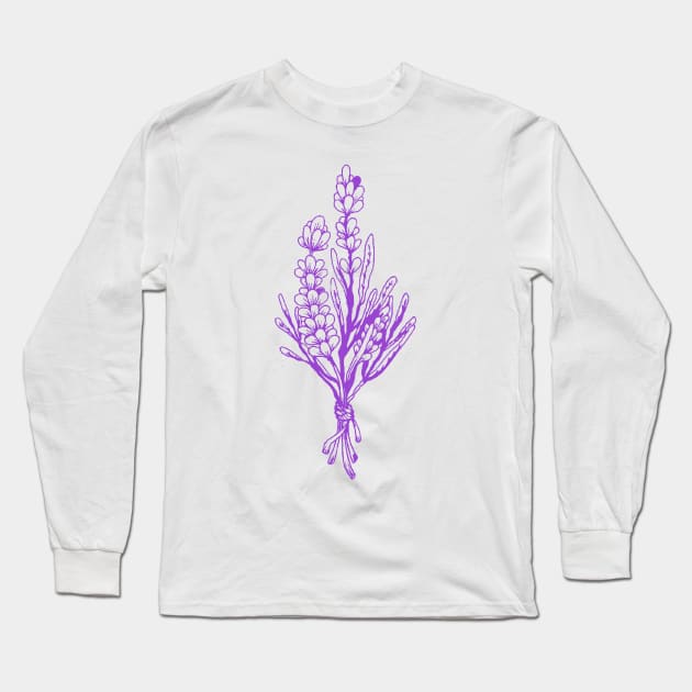 Lavender Branches Long Sleeve T-Shirt by therinanana